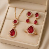 Zircon Locket Set-63 (Maroon)